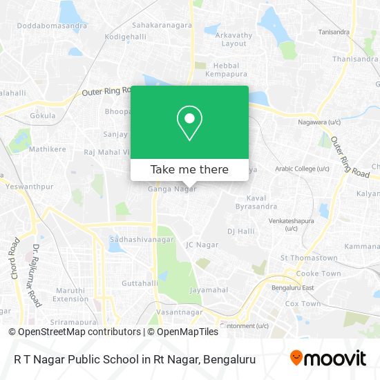 R T Nagar Public School in Rt Nagar map