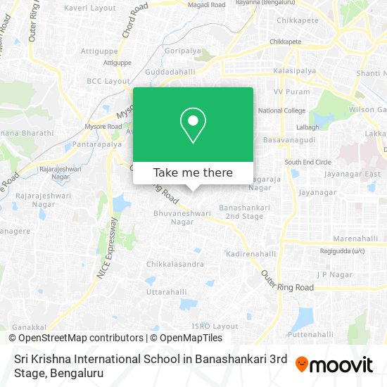 Sri Krishna International School in Banashankari 3rd Stage map