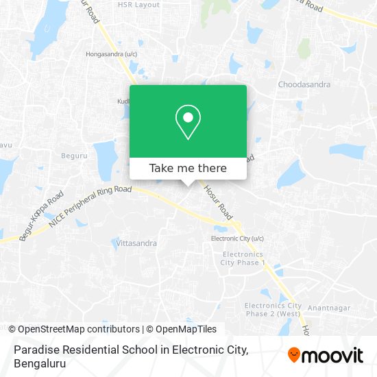 Paradise Residential School in Electronic City map