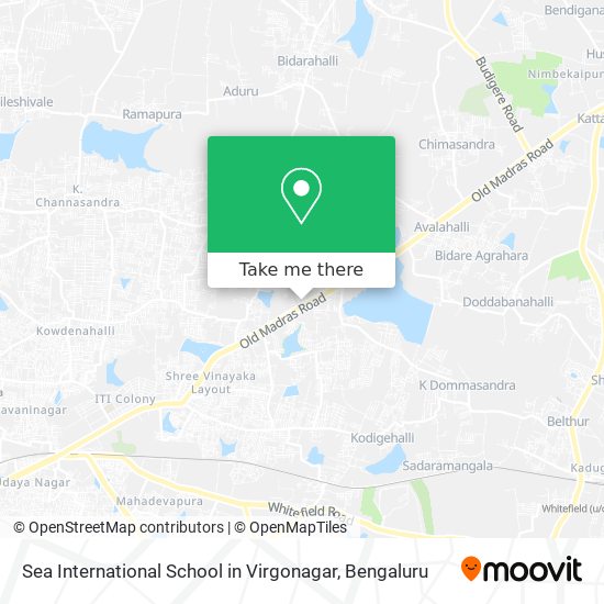 Sea International School in Virgonagar map