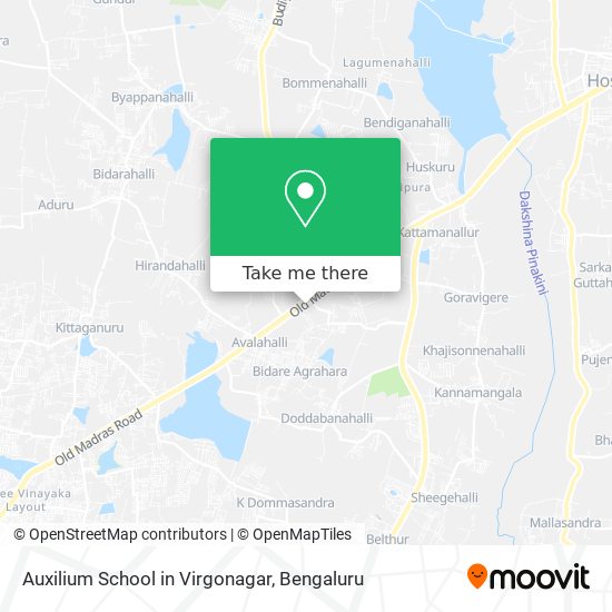 Auxilium School in Virgonagar map