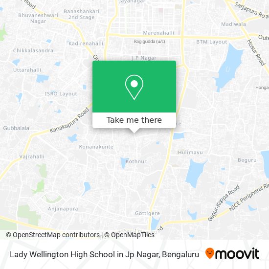 Lady Wellington High School in Jp Nagar map