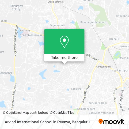 Arvind International School in Peenya map