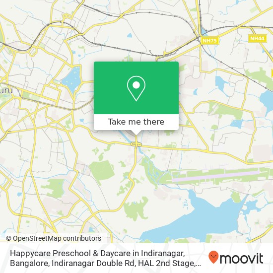 Happycare Preschool & Daycare in Indiranagar, Bangalore, Indiranagar Double Rd, HAL 2nd Stage, Kodi map