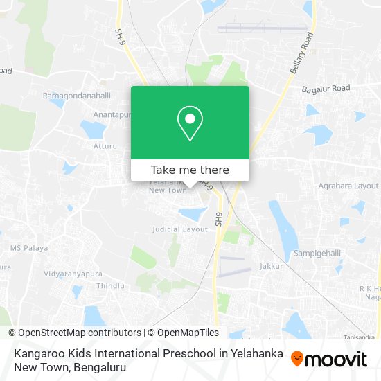 Kangaroo Kids International Preschool in Yelahanka New Town map