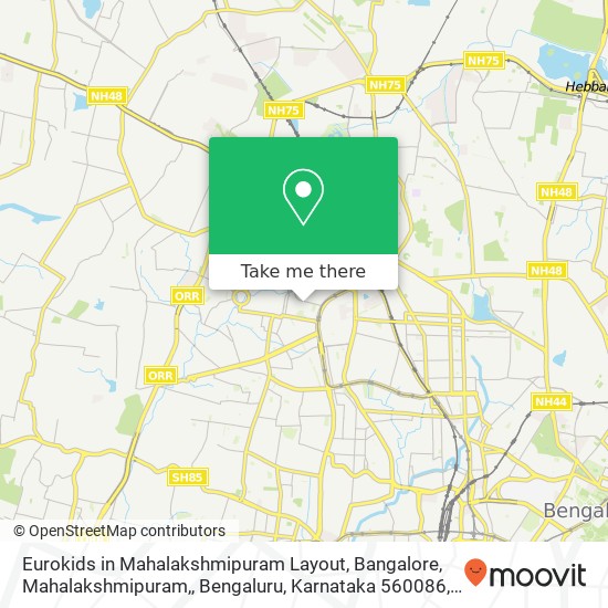 Eurokids in Mahalakshmipuram Layout, Bangalore, Mahalakshmipuram,, Bengaluru, Karnataka 560086, Ind map