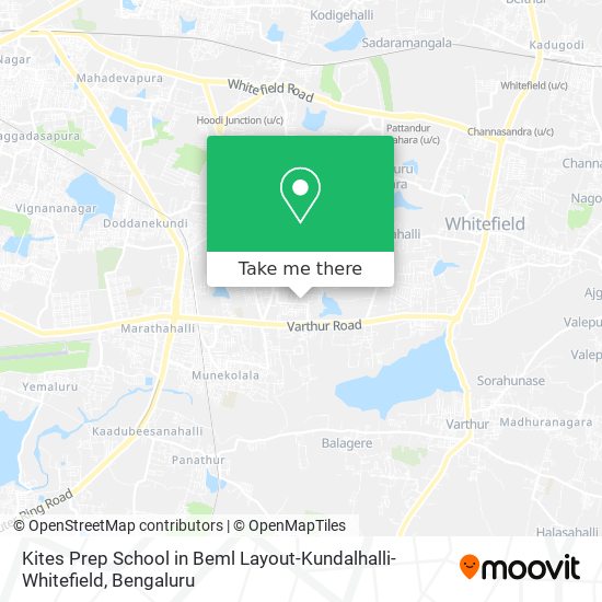 Kites Prep School in Beml Layout-Kundalhalli-Whitefield map