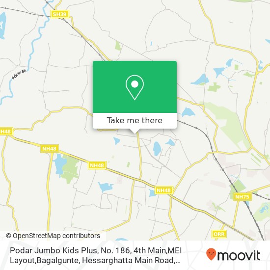 Podar Jumbo Kids Plus, No. 186, 4th Main,MEI Layout,Bagalgunte, Hessarghatta Main Road, Bangalore - map