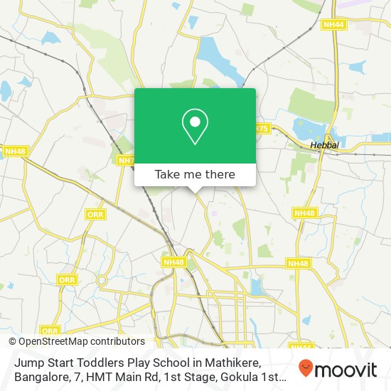 Jump Start Toddlers Play School in Mathikere, Bangalore, 7, HMT Main Rd, 1st Stage, Gokula 1st Stag map