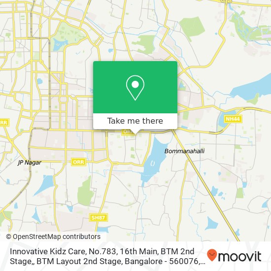 Innovative Kidz Care, No.783, 16th Main, BTM 2nd Stage,, BTM Layout 2nd Stage, Bangalore - 560076 map