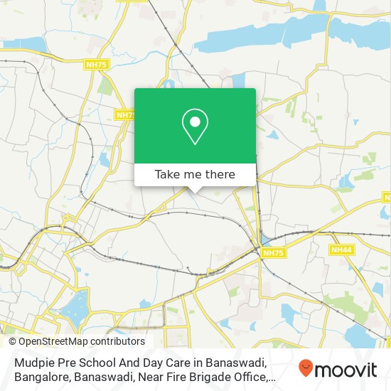 Mudpie Pre School And Day Care in Banaswadi, Bangalore, Banaswadi, Near Fire Brigade Office, Bengal map