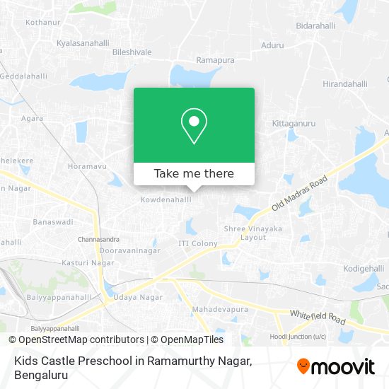 Kids Castle Preschool in Ramamurthy Nagar map