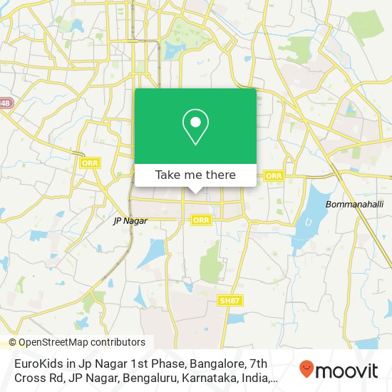 EuroKids in Jp Nagar 1st Phase, Bangalore, 7th Cross Rd, JP Nagar, Bengaluru, Karnataka, India map
