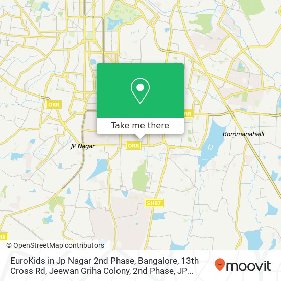 EuroKids in Jp Nagar 2nd Phase, Bangalore, 13th Cross Rd, Jeewan Griha Colony, 2nd Phase, JP Nagar, map
