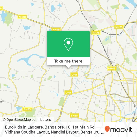 EuroKids in Laggere, Bangalore, 10, 1st Main Rd, Vidhana Soudha Layout, Nandini Layout, Bengaluru, map