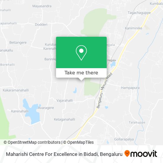 Maharishi Centre For Excellence in Bidadi map