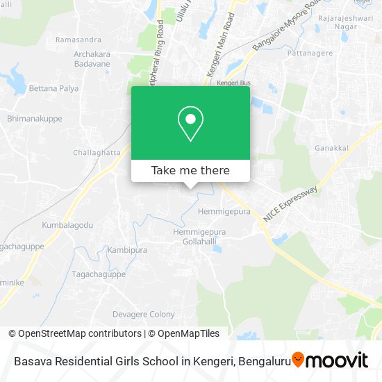 Basava Residential Girls School in Kengeri map