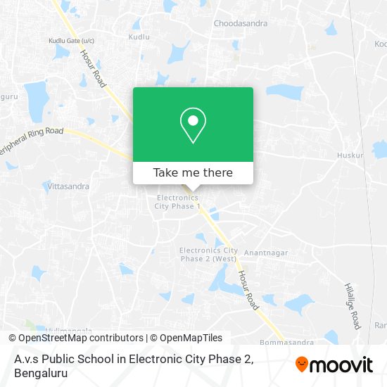 A.v.s Public School in Electronic City Phase 2 map