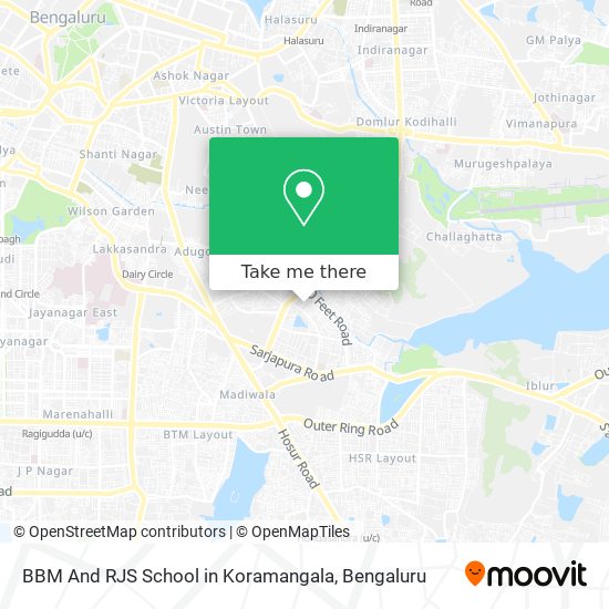 BBM And RJS School in Koramangala map