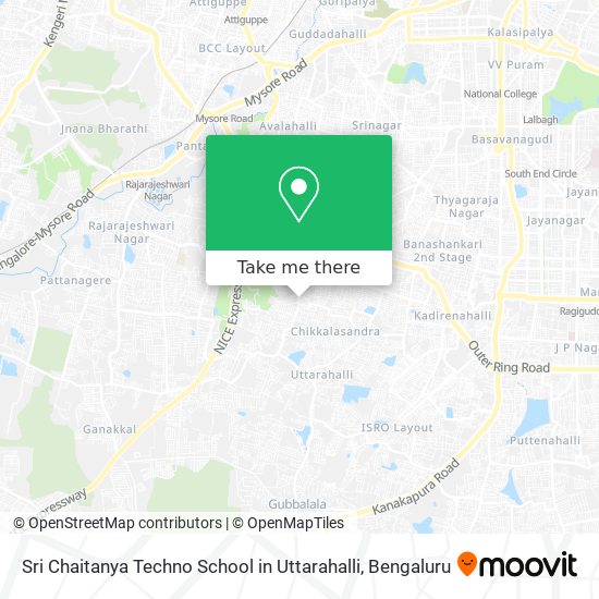Sri Chaitanya Techno School in Uttarahalli map