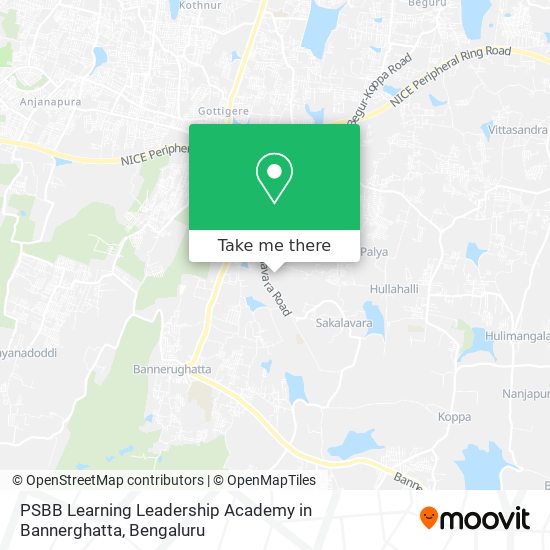 PSBB Learning Leadership Academy in Bannerghatta map