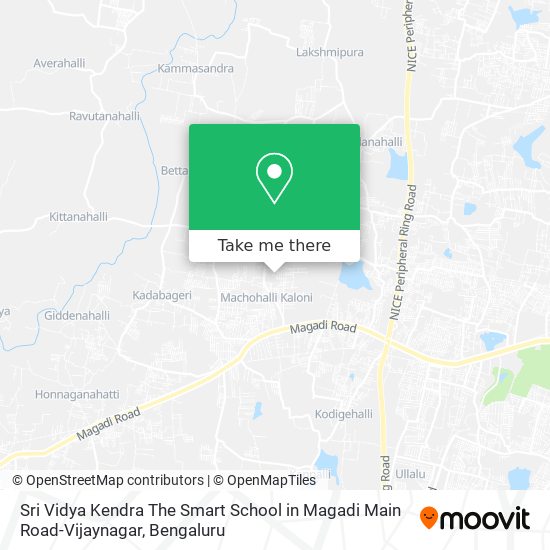 Sri Vidya Kendra The Smart School in Magadi Main Road-Vijaynagar map