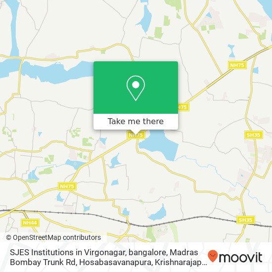 SJES Institutions in Virgonagar, bangalore, Madras Bombay Trunk Rd, Hosabasavanapura, Krishnarajapu map