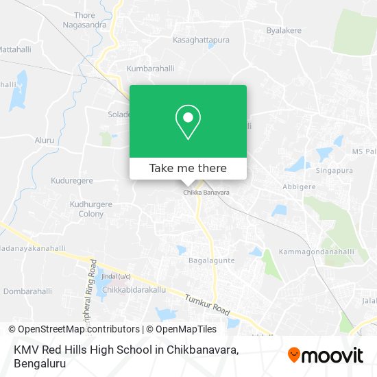 KMV Red Hills High School in Chikbanavara map