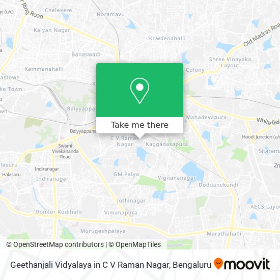 Geethanjali Vidyalaya in C V Raman Nagar map