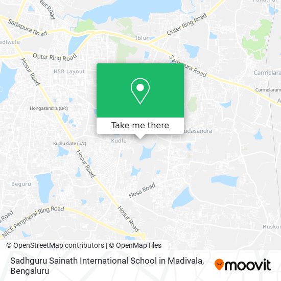 Sadhguru Sainath International School in Madivala map