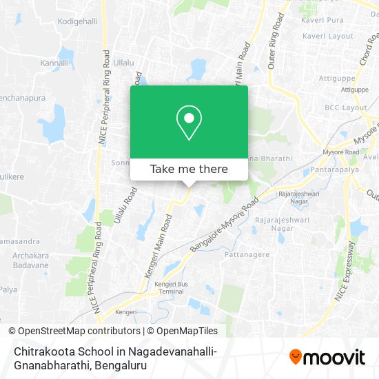 Chitrakoota School in Nagadevanahalli-Gnanabharathi map