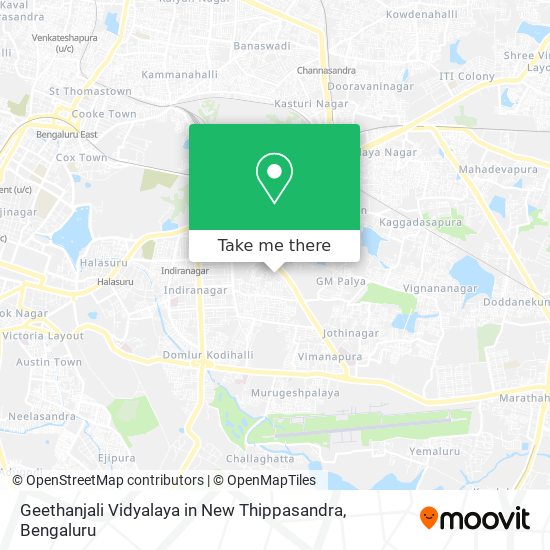 Geethanjali Vidyalaya in New Thippasandra map