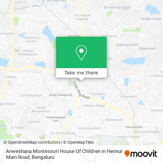 Anweshana Montessori House Of Children in Hennur Main Road map