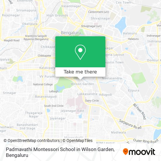 Padmavathi Montessori School in Wilson Garden map