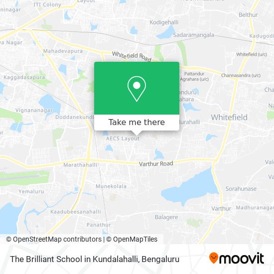 The Brilliant School in Kundalahalli map