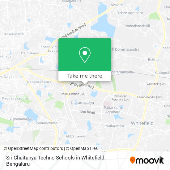 Sri Chaitanya Techno Schools in Whitefield map