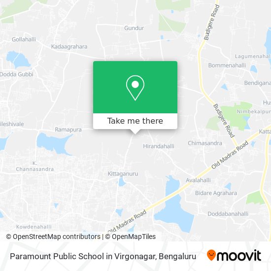 Paramount Public School in Virgonagar map