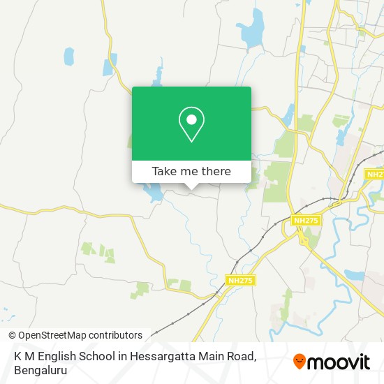 K M English School in Hessargatta Main Road map