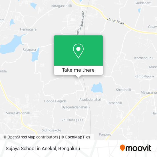Sujaya School in Anekal map