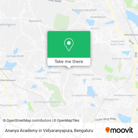 Ananya Academy in Vidyaranyapura map