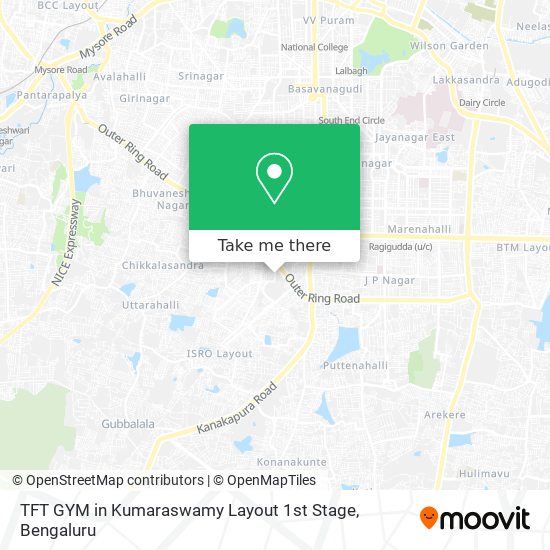 TFT GYM in Kumaraswamy Layout 1st Stage map