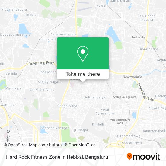 Hard Rock Fitness Zone in Hebbal map