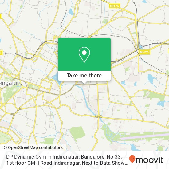 DP Dynamic Gym in Indiranagar, Bangalore, No 33, 1st floor CMH Road Indiranagar, Next to Bata Showr map