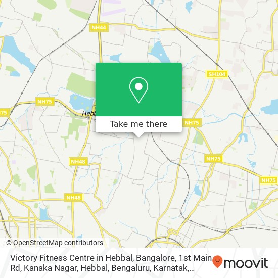Victory Fitness Centre in Hebbal, Bangalore, 1st Main Rd, Kanaka Nagar, Hebbal, Bengaluru, Karnatak map