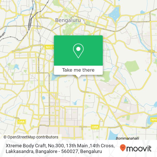 Xtreme Body Craft, No.300, 13th Main ,14th Cross, Lakkasandra, Bangalore - 560027 map