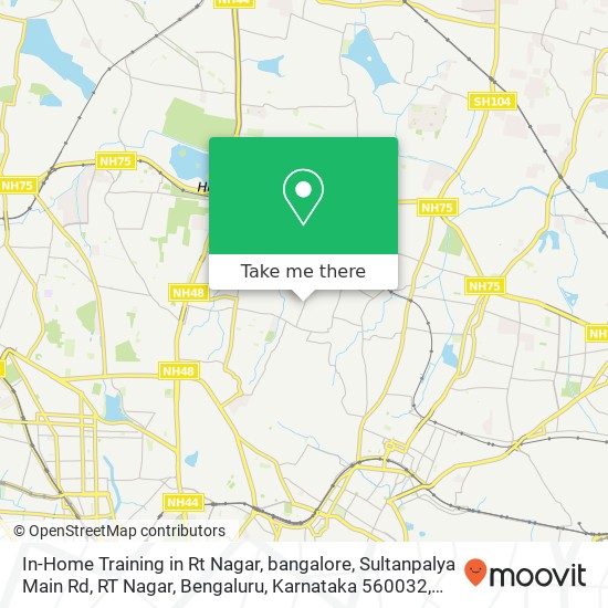 In-Home Training in Rt Nagar, bangalore, Sultanpalya Main Rd, RT Nagar, Bengaluru, Karnataka 560032 map