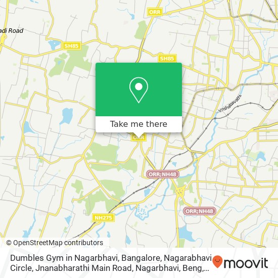 Dumbles Gym in Nagarbhavi, Bangalore, Nagarabhavi Circle, Jnanabharathi Main Road, Nagarbhavi, Beng map