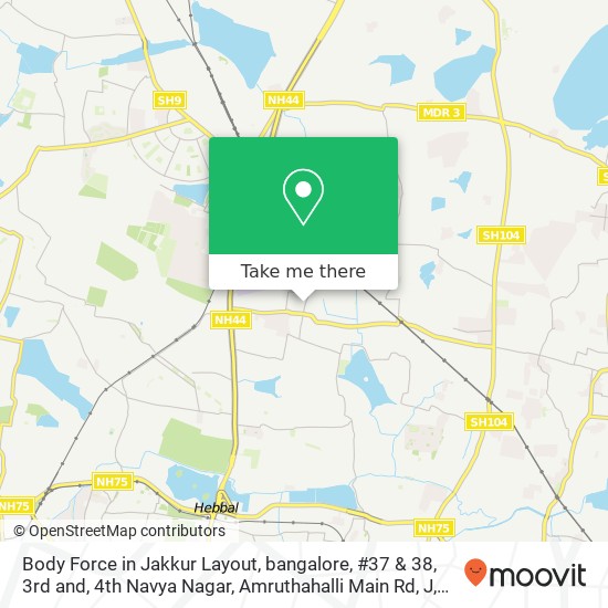 Body Force in Jakkur Layout, bangalore, #37 & 38, 3rd and, 4th Navya Nagar, Amruthahalli Main Rd, J map
