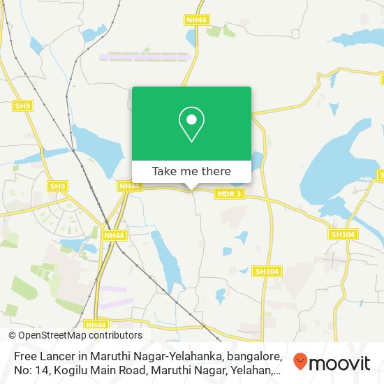 Free Lancer in Maruthi Nagar-Yelahanka, bangalore, No: 14, Kogilu Main Road, Maruthi Nagar, Yelahan map