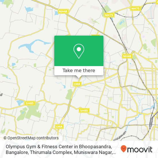 Olympus Gym & Fitness Center in Bhoopasandra, Bangalore, Thirumala Complex, Muniswara Nagar, Heggan map